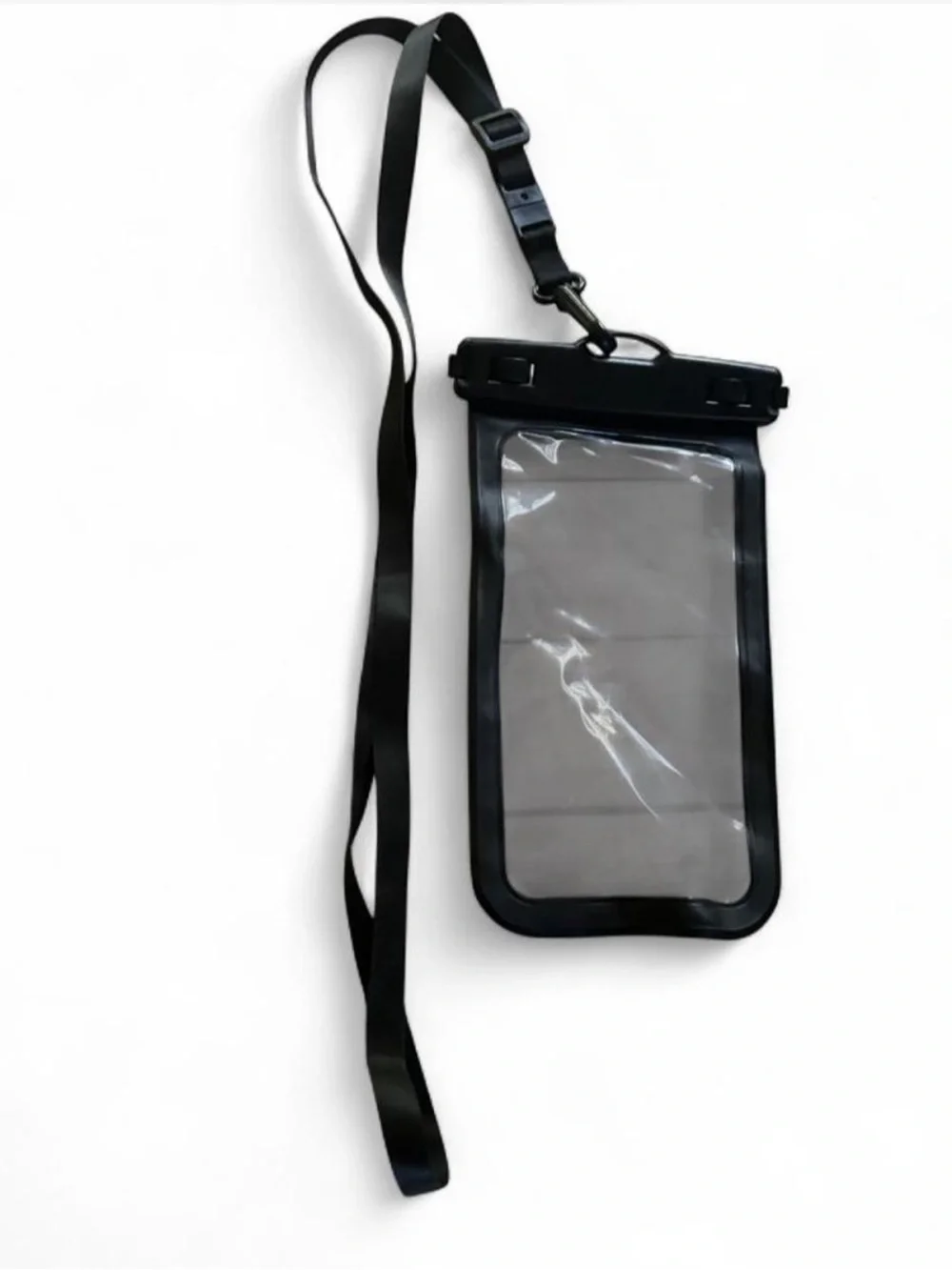 Clear Waterproof Phone Pouch with Black Lanyard